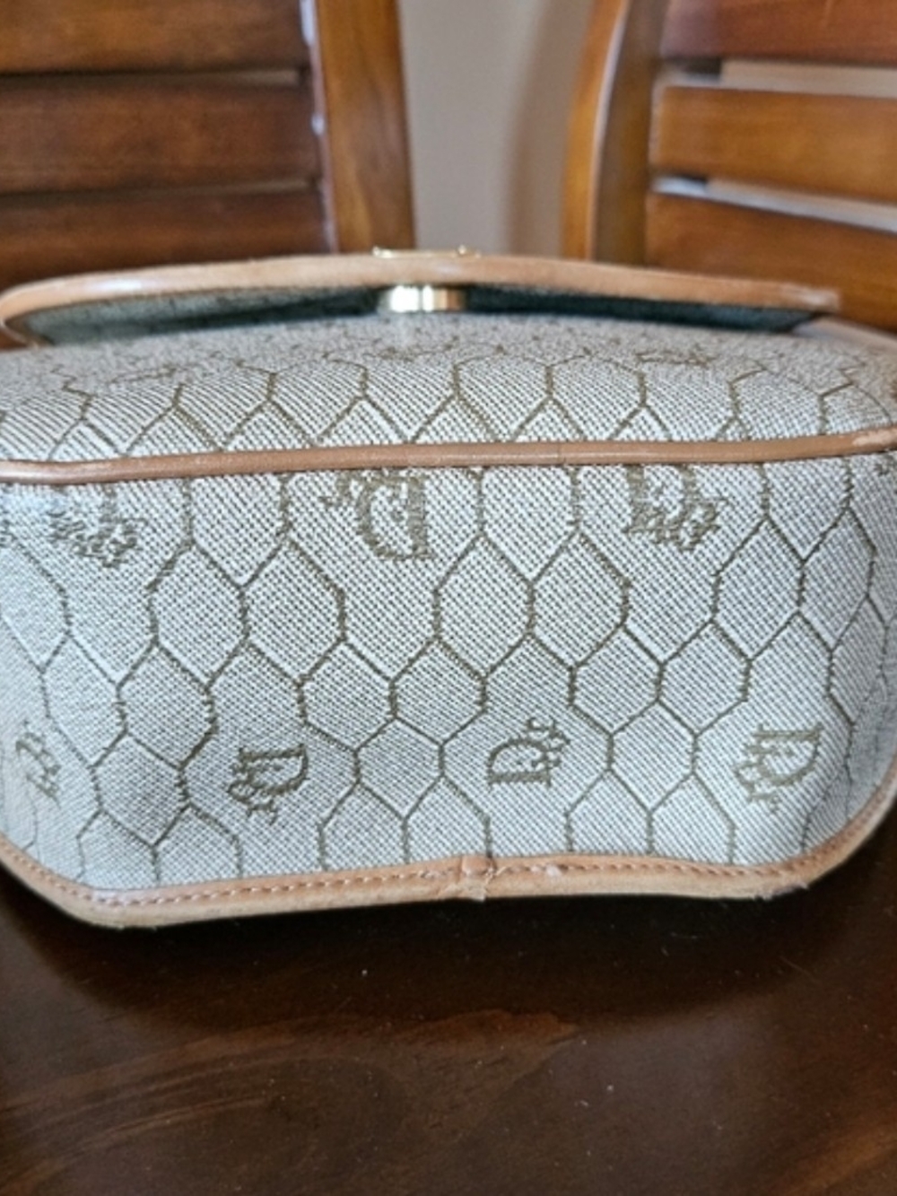 Dior Beige Monogram Saddle Crossbody with Tan Trim EUC - Picture 5 of 14